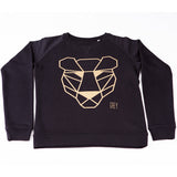 Sweater black and gold panther Women