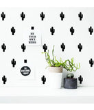 Cactus Wall Stickers Black