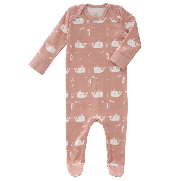 Pyjamas with feet Whale pink