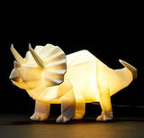 Triceratops Dino Lamp White