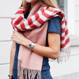 Striped Scarf Red