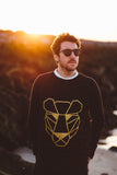 Sweater black and gold panther Men