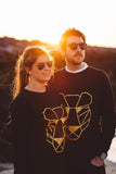 Sweater black and gold panther Women