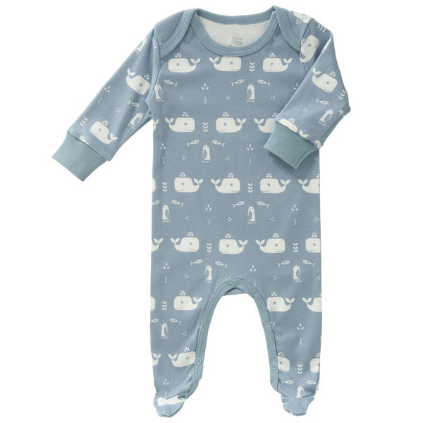 Pyjamas with feet Whale blue