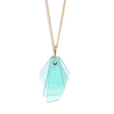 Necklace with mint layered pendant