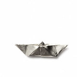 Brooch silver origami boat