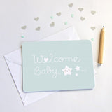 Welcome Baby Mint Postcard