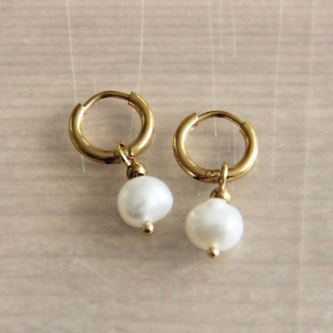 Earrings freshwater pearl drop