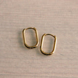 Earrings oval 16mm gold