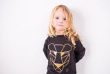Sweater black and gold panther Kids