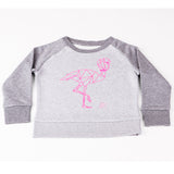 Sweater grey and pink flamingo Kids