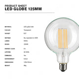 Nud LED Globe Clear 125mm
