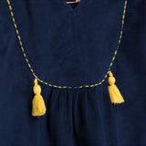 Navy blue velvet baby dress