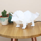 Triceratops Dino Lamp White
