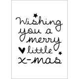 Christmas postcard Wishing you a merry...